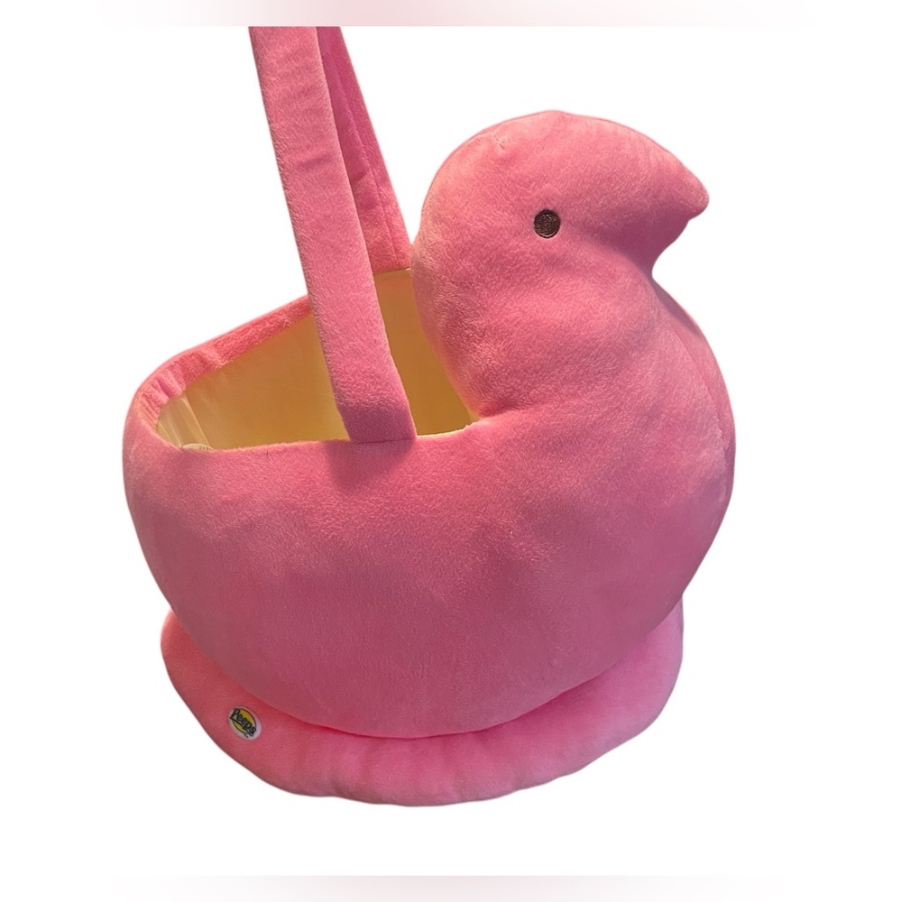 PEEPS Pink Chick Plush Candy Basket with Handle